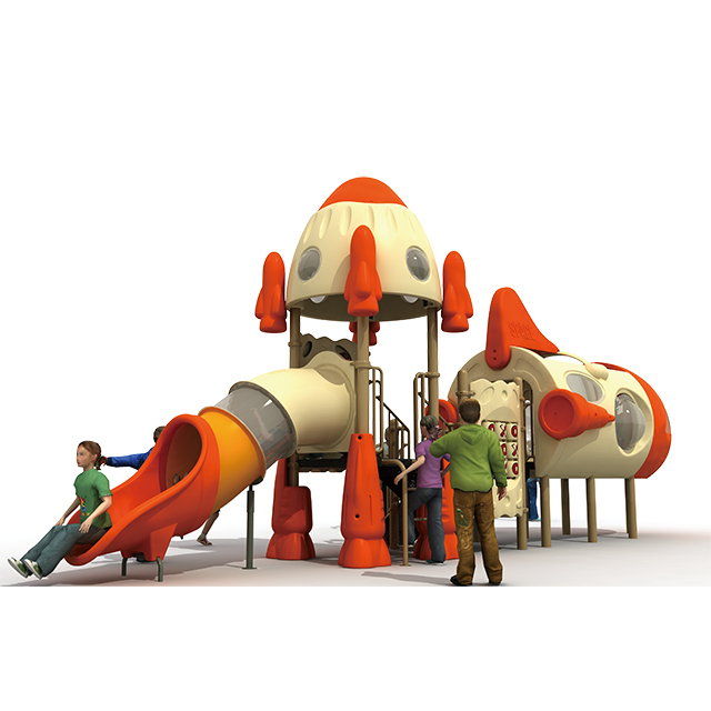 航空機およびロケットプレイセット遊園地用スライド付き屋外プレイハウス遊具