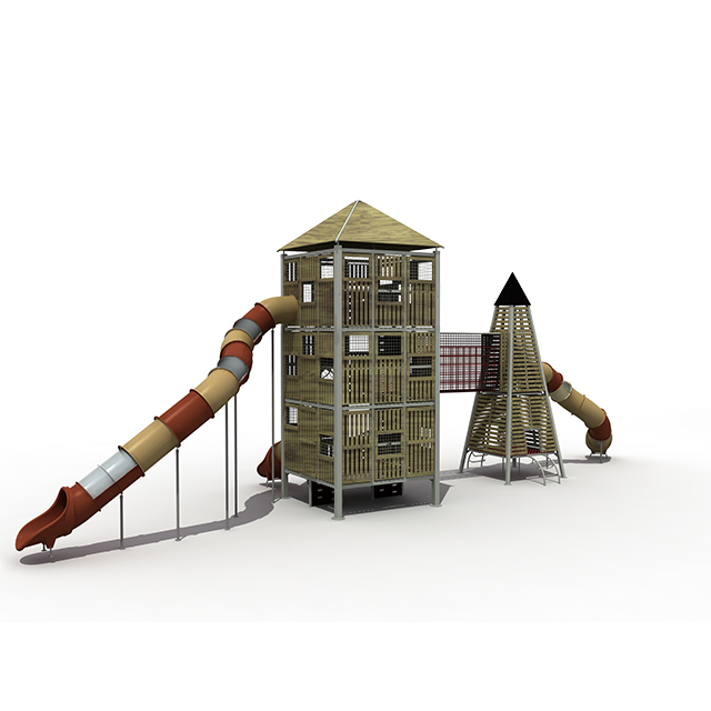 屋外のアドベンチャーガーデンタワーの子供の遊び場機器