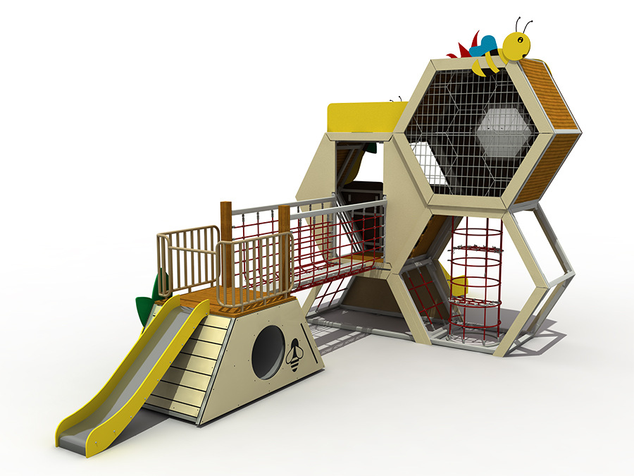 コミュニティのための屋外の子供たちのハニカム遊び場スライド機器